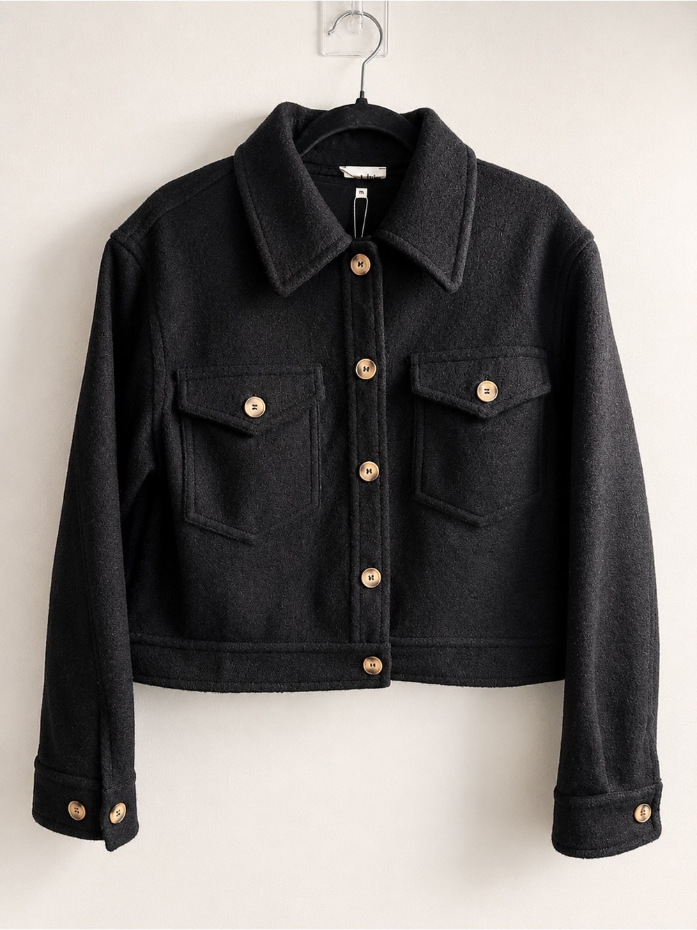 NWT: Bohme - Aaron & Amber Wool Black Button Up Jacket | Size M